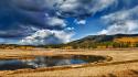 Clouds hills landscapes reflections skies wallpaper