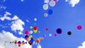 Colorful balloons on sky wallpaper