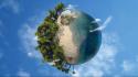 Earth digital art fantasy palm trees wallpaper