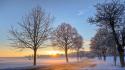 Germany dawn landscapes nature snow wallpaper