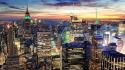New york city skyscrapers panorama cities skies wallpaper