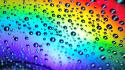 Disc multicolor rainbows reflections water drops wallpaper
