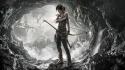 Lara croft tomb raider arrows artwork black hair wallpaper