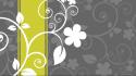 Minimalistic pattern vector floral graphics grey background wallpaper