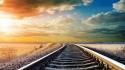 Railway sunset wallpaper