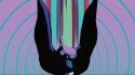 Abstract psychedelic owls digital art wallpaper