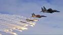 Aircraft war flares f-15 eagle wallpaper