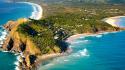 Cityscapes rocks australia turquoise byron bay beach wallpaper