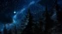 Landscapes night stars wallpaper