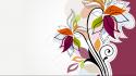 Multicolor vector floral graphics wallpaper