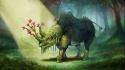 Nature fantasy art rhinoceros wallpaper
