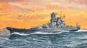Ships japanese navy artwork yamato sea battleship wallpaper