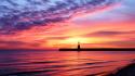 Sunset clouds landscapes coast sunlight skies sea beach wallpaper