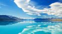 Zealand lakes turquoise snowy peaks natural beauty wallpaper
