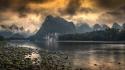 Landscapes nature trees yangshuo rivers palms skies wallpaper