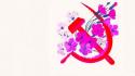 Communism flowers communist hammer and sickle wallpaper