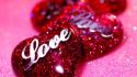 Love flowers red heart sweets cake wallpaper
