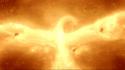 Outer space stars orange phoenix skies helios wallpaper