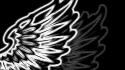 Wings black dark mosaic digital art desing wallpaper