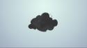 Clouds minimalistic digital art grey background wallpaper