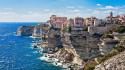Water ocean landscapes rocks french corsica sea wallpaper