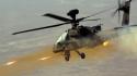Aircraft army apache military helicopters rockets ah-64 firing wallpaper