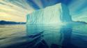 Arctic clouds fjord ice icebergs wallpaper