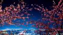 Japan tokyo cherry blossoms city lights cityscapes wallpaper