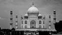 Taj mahal black and white buildings wallpaper
