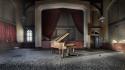 Abandoned house houses piano wallpaper