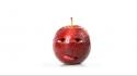 Apples digital art fruits funny red wallpaper