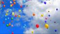 Colourful balloons in sky wallpaper
