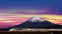 Japan mount fuji bullet train wallpaper