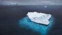 Antarctica blue clouds ice icebergs wallpaper