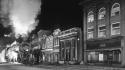 Buildings lights monochrome night old photography wallpaper