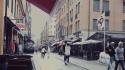 Cafe stockholm sweden cities landscapes wallpaper