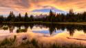 Grand teton national park wyoming clouds dawning grass wallpaper