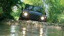 Land rover defender offroad water wallpaper