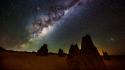 Milky way landscapes night stars wallpaper