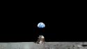 Moon landing outer space planets wallpaper