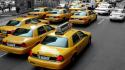 New york city selective coloring streets taxi yellow wallpaper
