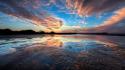 Blue clouds lakes reflections sky wallpaper
