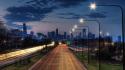 Chicago usa cityscapes light night wallpaper