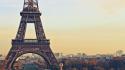 Eiffel tower france autumn sunset wallpaper