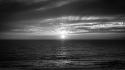 Sun grayscale landscapes water wallpaper