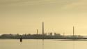 Industrial chimneys factories plants landscapes wallpaper