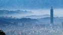Taipei 101 taiwan blue cities cityscapes wallpaper