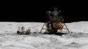 Apollo 16 moon landing multiscreen panorama west wallpaper