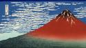 Mount fuji red thirty-six views of artwork wallpaper