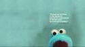 Cookie monster sesame street blue quotes wallpaper